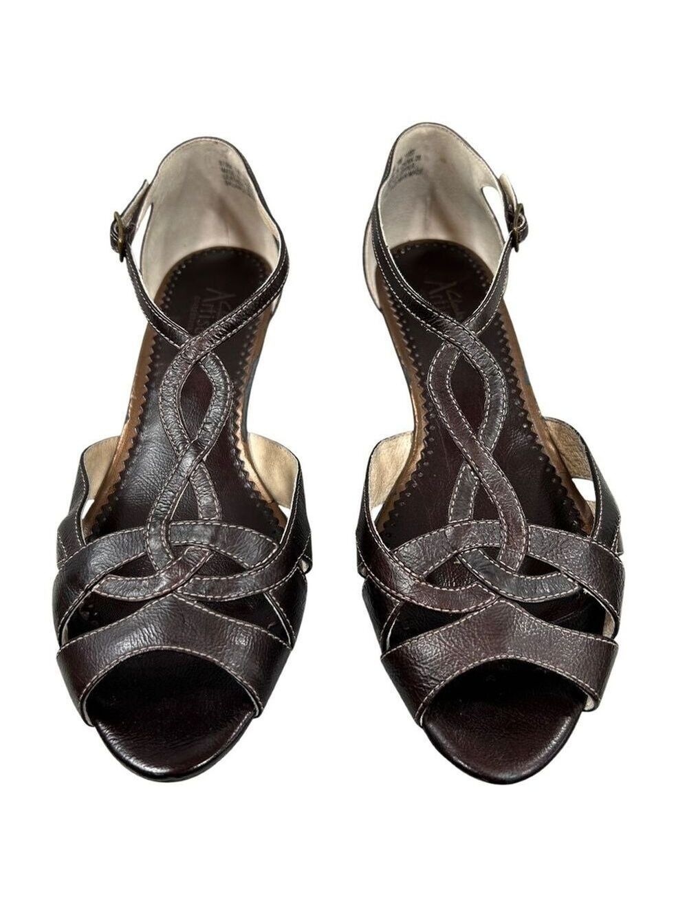 Clarks Artisan Korbin Dark Brown Leather Sandals Shoes Size 7.5